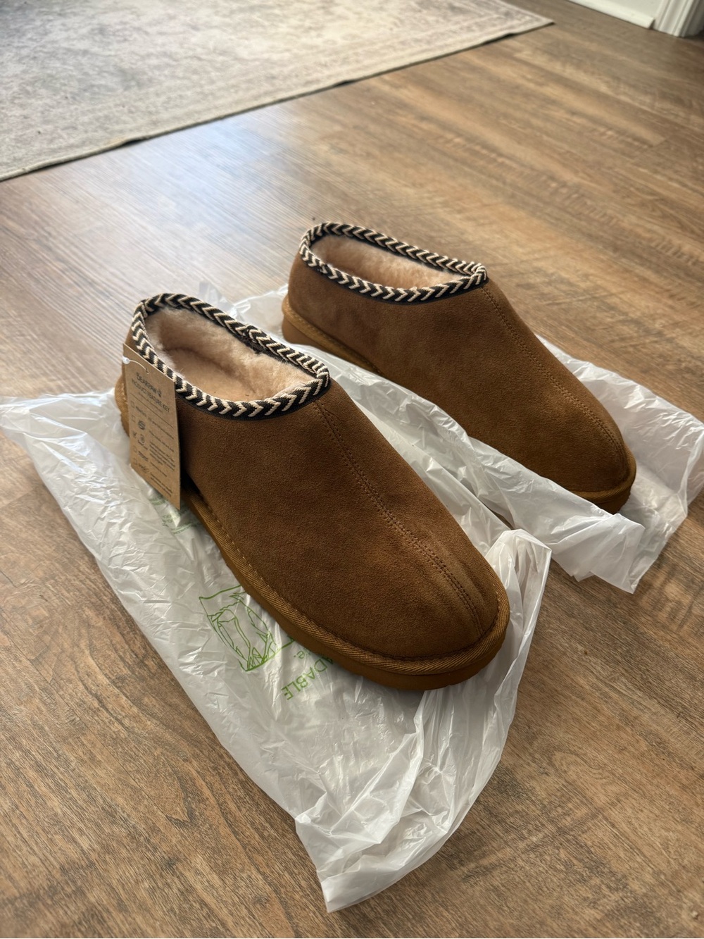 BearPaw Men's Chestnut Brown Suede Slip-On Loafers
